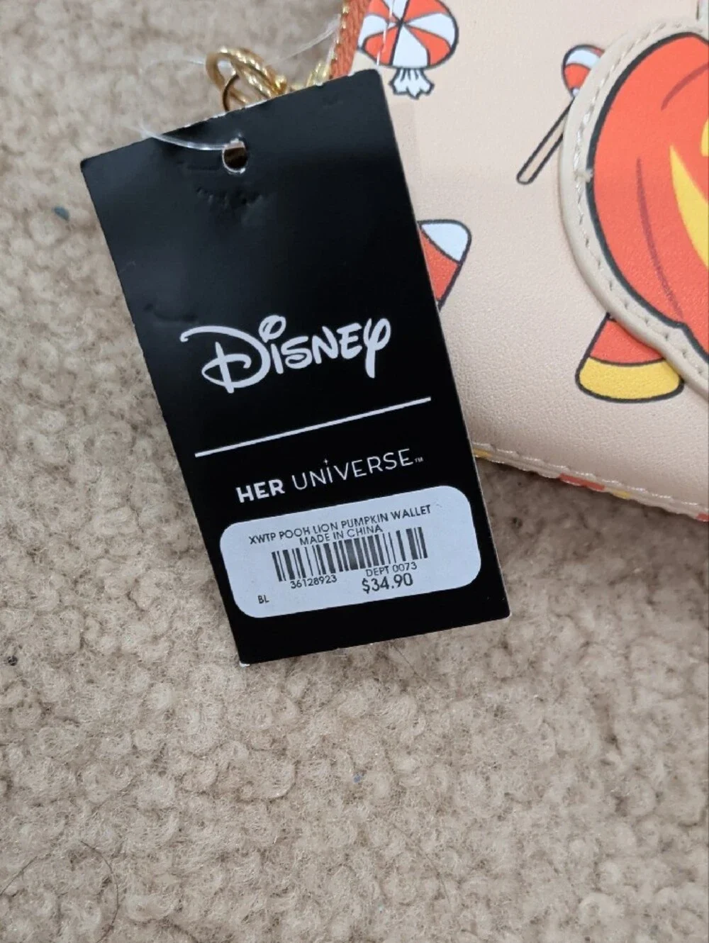 Her Universe Beige Orange Candy Corn Winnie the Pooh Pumpkin Wallet